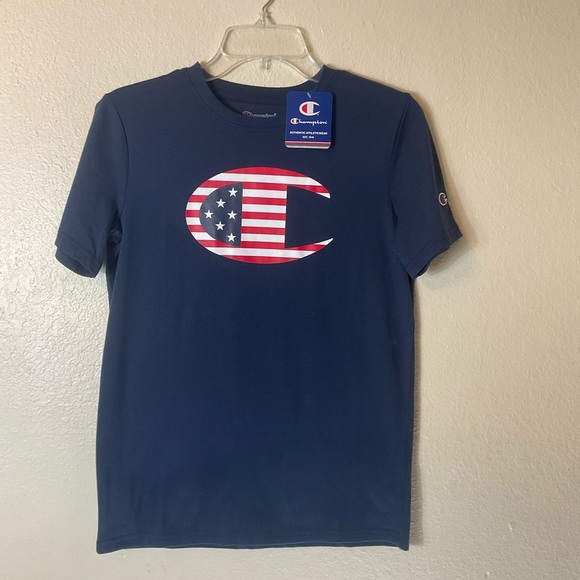 NWT Champion big boys size XL  Big Logo USA Flag T-shirt - Picture 9 of 10